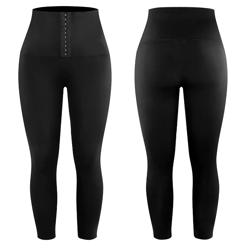 YIYUN High Waist Neoprene Shorts Tummy Control Yoga Pants with OEM Nylon Outer Wear Seamed Technics Sauna Sweat Pant