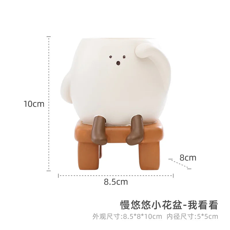 New Cute and Creative Cartoon Resin Gardening Succulent Flowerpot Potted Mini Flower Pot Planter