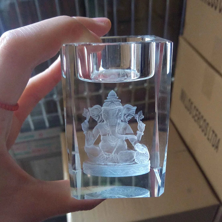 MH-TZ0136 Indian Crystal Cube Candle Holder Wedding Gifts for Guests