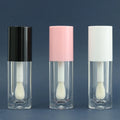 Wholesale Empty 7mm Big Brush Round Lip Gloss Tube Clear Lip Glaze Tube with Black Pink White Cap