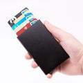 Wholesale Slim Design Card Case  Metal Aluminum Rfid Blocking Smart Automatic Card Holder