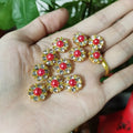 Vintage Handmade Metal Decorative Buttons Crystal Pearls Craft Supplies Flatback Rhinestone Buttons for Hair Accessories