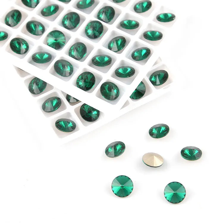 6mm Rivoli Pointback Rhinestone Loose Beads K9 Quality Gold Back Crystal Rhinestone