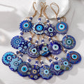 Bohemian Ethnic Style Acrylic Big Turkey Blue Evil Eye Lanyard Pendant for Key Car Bag Hanging