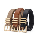 PU Belt for Women Leather Belts for Jeans Pants Fashion Ladies Dress Belt With Golden  Buckle