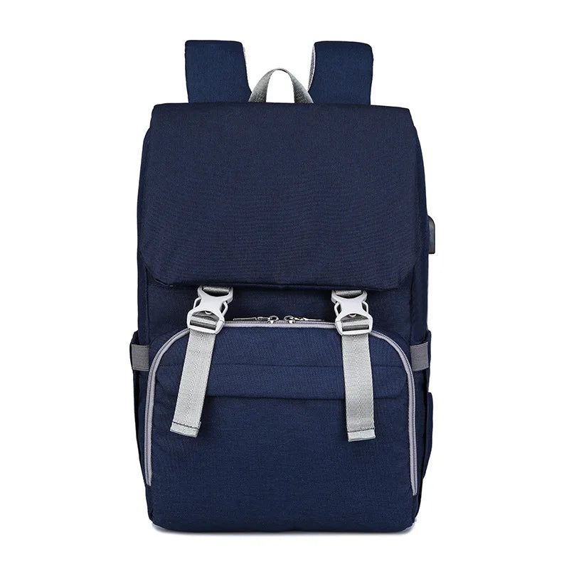 Factory Supply Wholesale Polyester Baby Diaper Backpack Bags with USB Waterproof Travel