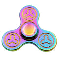 Manufacture Made rainbow Color Metal Handle Parts Designer Trending Items Spinning Top Toys with logo