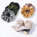SongMay Recycled Velvet Zipper Hair Scrunchies-6 Colors Fashion Style Environmentally Friendly Degradable Fabric