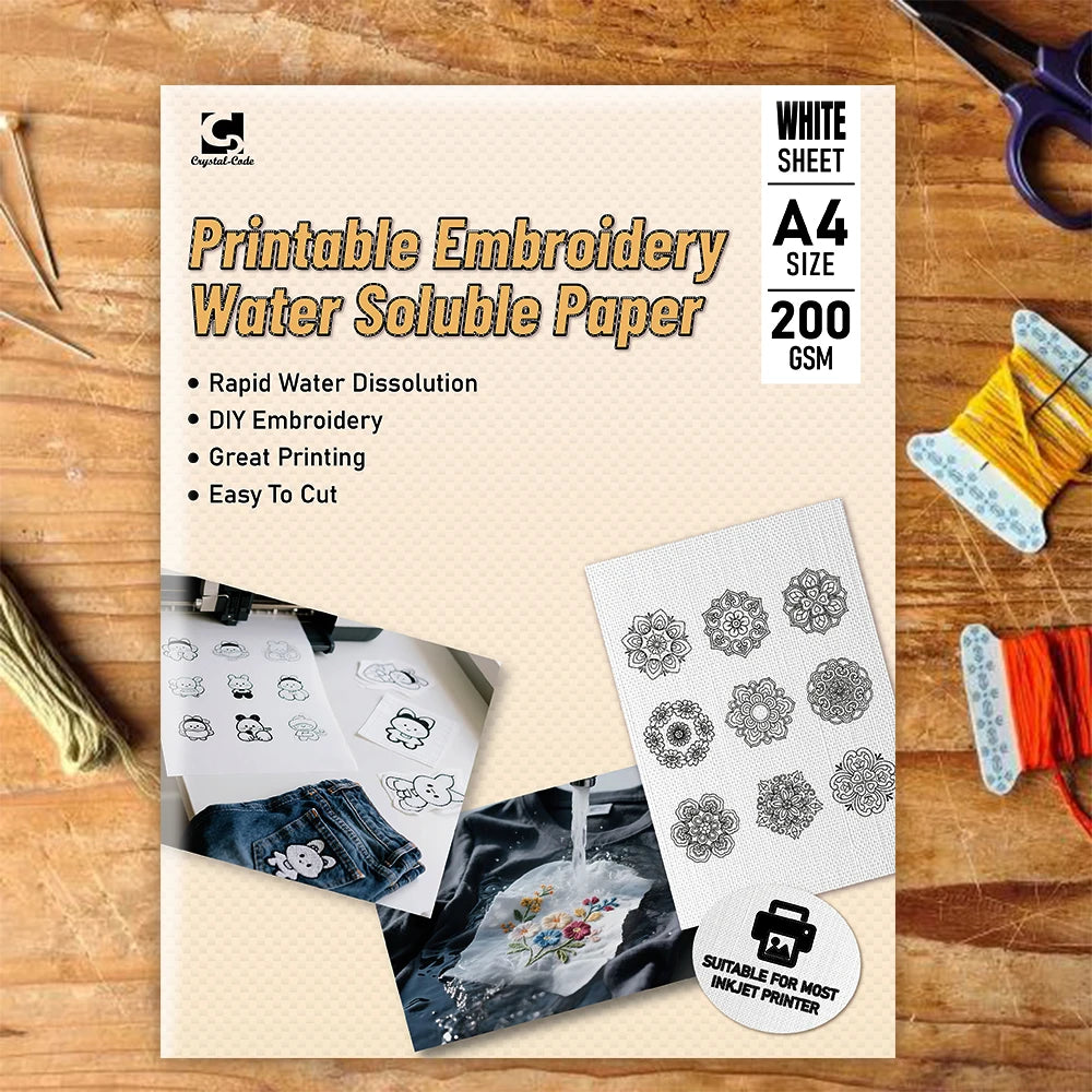 Transparent Water Soluble Stabilizer for Precise Embroidery Stitching and Lace Projects