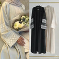 OEM Wholesale Elegant and Modest Dubai Hand Embroidered Open Abaya for Women Casual Spring Muslim Dress for Women's Clothing