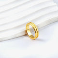 Stainless Steel Wave Wheel Bumpy Double Design Gear Texture Ring Dongguan Factory Wholesale Custom Gold Plated Jewelry Ring