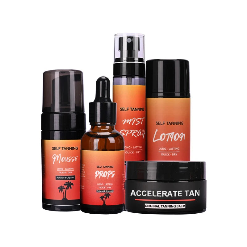 AiXin Private Label Organic Body and Face Self Tan Mitt Mousse Cream Sun Tub Tanning Gel Fake Spray Oil Tanning Lotion
