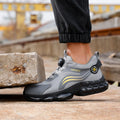 GUYISA Unisex Steel Toe Safety Boots Lightweight Canvas Upper for Summer Winter Spring Autumn Construction Site Safety Shoes