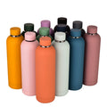 Custom Logo and Color 350ml 500ml 750ml 1000ml Stainless Steel Bottle Rubber Matte Black Water Bottle Double Wall Thermos Bottle