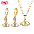 New Arrival Fashion Jewelry Necklaces Set Elegant Special Design Sparkling Cubic Zirconia Earrings Necklace Eyes Jewelry Sets