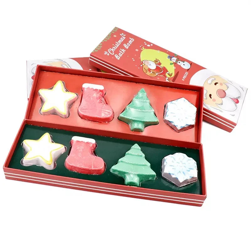 OEM Shower Gift Box Multi-Shaped Bath Bombs 100% Natural Ingredients Customized Fragrance & Color Silk Screen Printed Logo