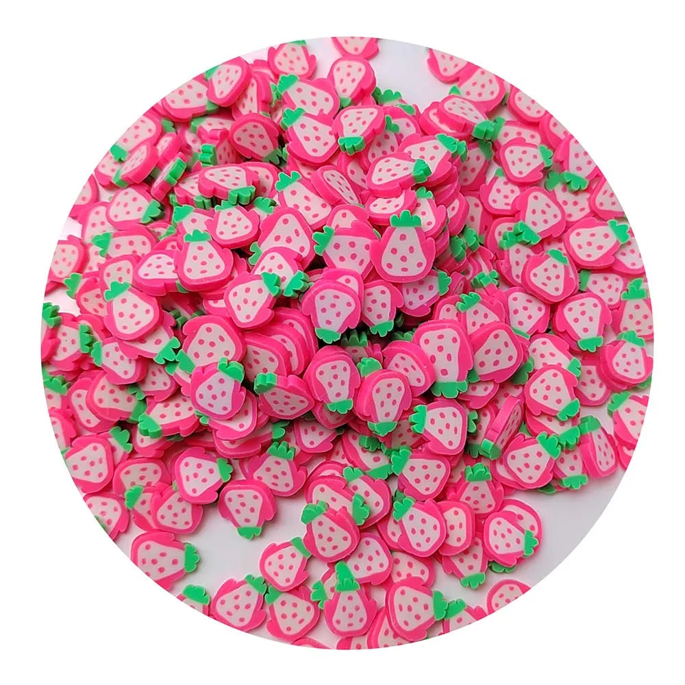 Summer 3D Fruit Slice Nail Art DIY Design Decoration Acrylic Polymer Clay Strawberry Slices Nails Accesorios Supplies