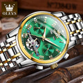 OLEVS 6607 OEM Men's Wrist Watch Stainless Steel Skeleton Tourbillon Mechanical Watch Waterproof Men's Automatic Watch