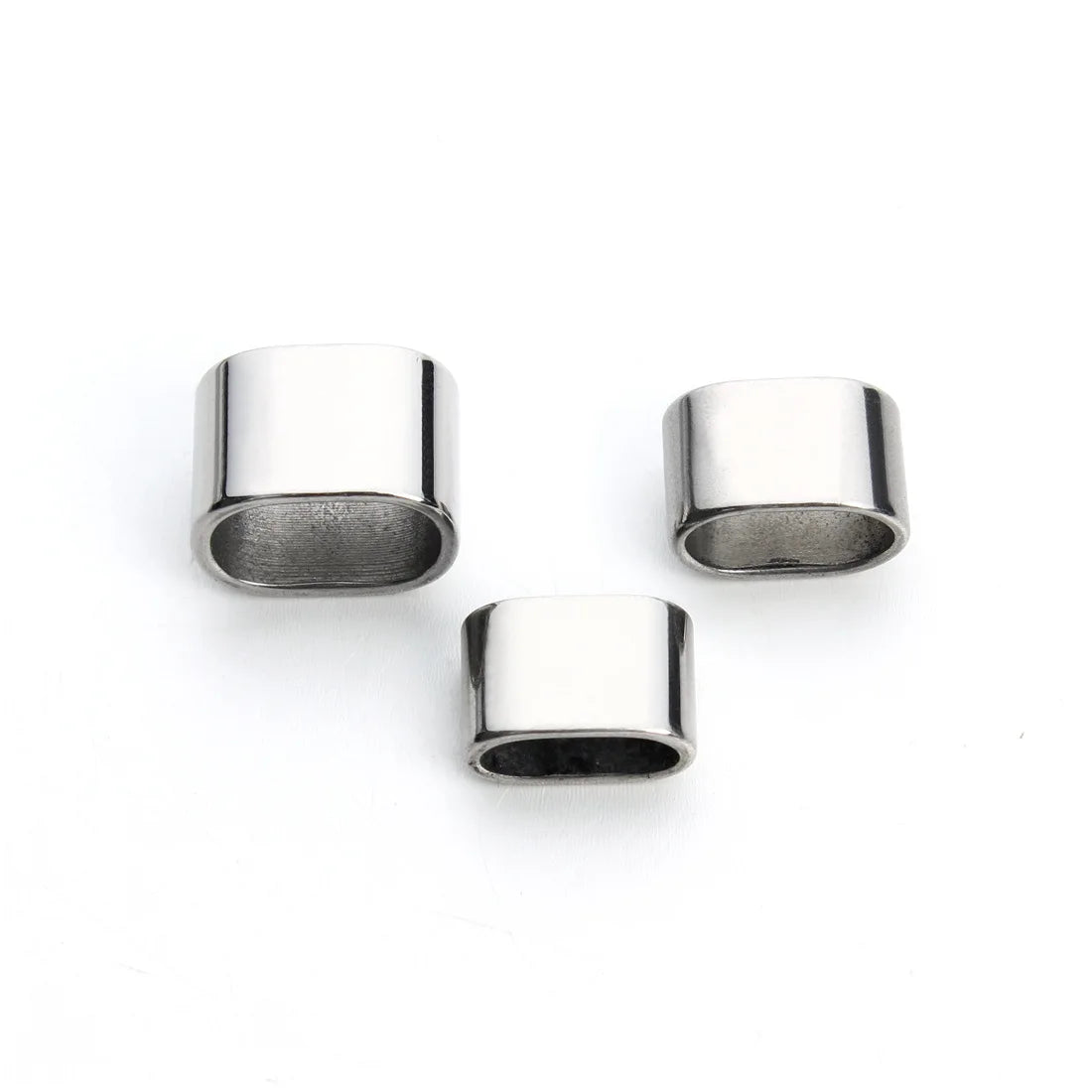 Stainless Steel Smooth Faces Spacer Design Jewelry Making Findings Leather Bracelets Spacers Beads