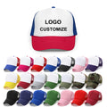 High Quality Breathable Men's Baseball Mesh Trucker Hat Solid Color Custom Logo 3D Puff Hip Hop Performance