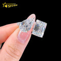 IGI Certified 18K Solid White Gold Women's Wedding Promise Engagement Ring 5CT Emerald Cut Lab Grown Diamond (Color D) Diamond
