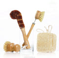 Natural Wood Bamboo Kitchen Brush Set Zero-Waste Household Cleaning Brushes for Dish Bottle Pot Eco-Friendly for Kitchen Washing