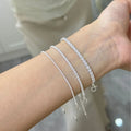 S925 Sterling Silver Platinum Plated Geometric Natural Stone Tennis Bracelet | Korean Retro Hip Hop INS Minimalist Trendy