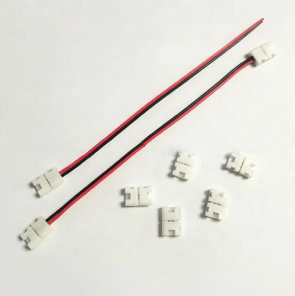 5mm 2 Pin Free Solder Single Color Led Strip Light Quick Connector Socket LED Tape to Wire L Shaped Middle Connectors for 5mm