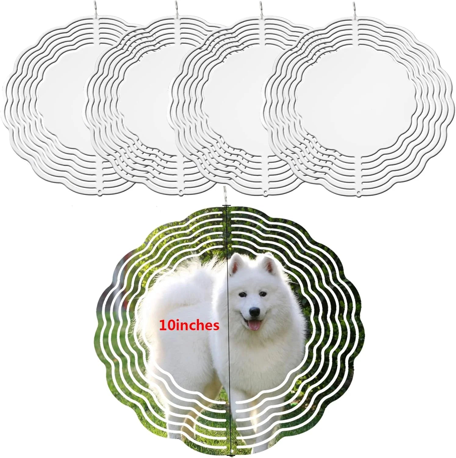Sublimation Wind Spinner 10 Inch Blank Double Side Garden Spinners Aluminum Metal 10inch Sublimation Wind Spinner Blanks