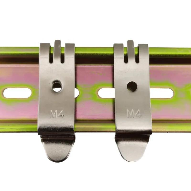 35mm DIN Rail Metal Clip HS-F35 Secure Clamping Installation and Fixing Bracket Buckle Plate for Metric Measurement System