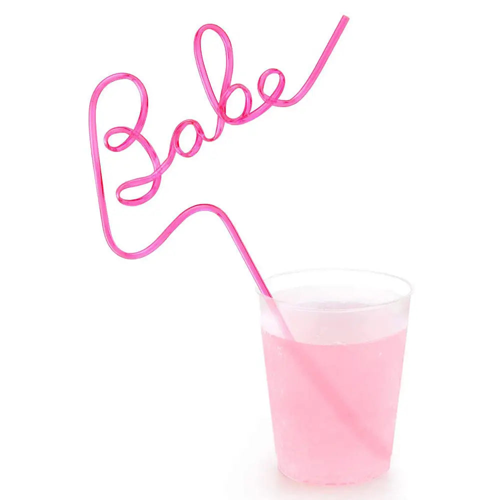 Hen Party Bridal Shower Gift Bachelorette Party Supplies Babe Straw Large Plastic  Bride to Be Decorations