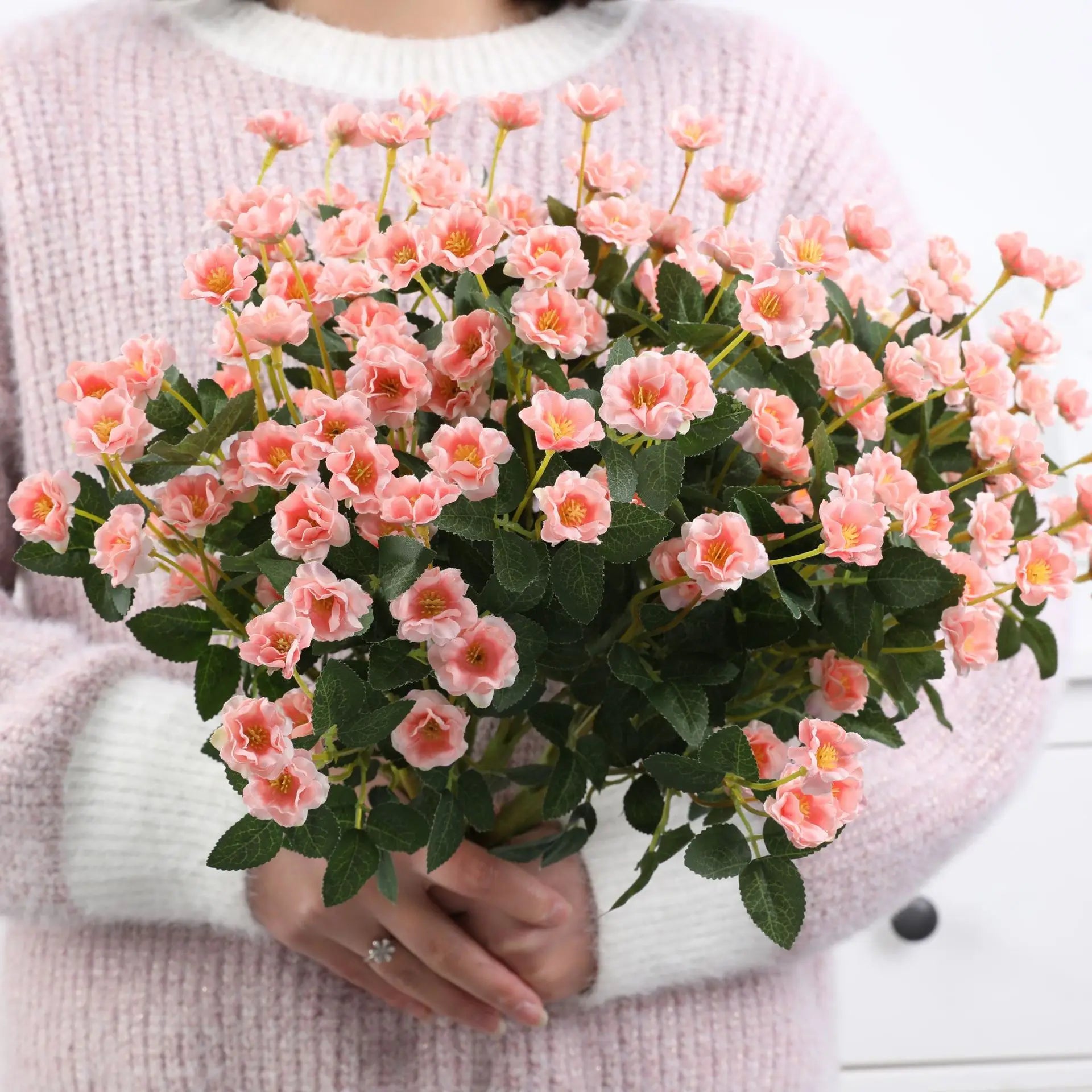 M896  Colorful Silk Small Artificial Flower Bushes Wholesale Artificial Rose Peony Flowers for Wedding Wall Background Decor