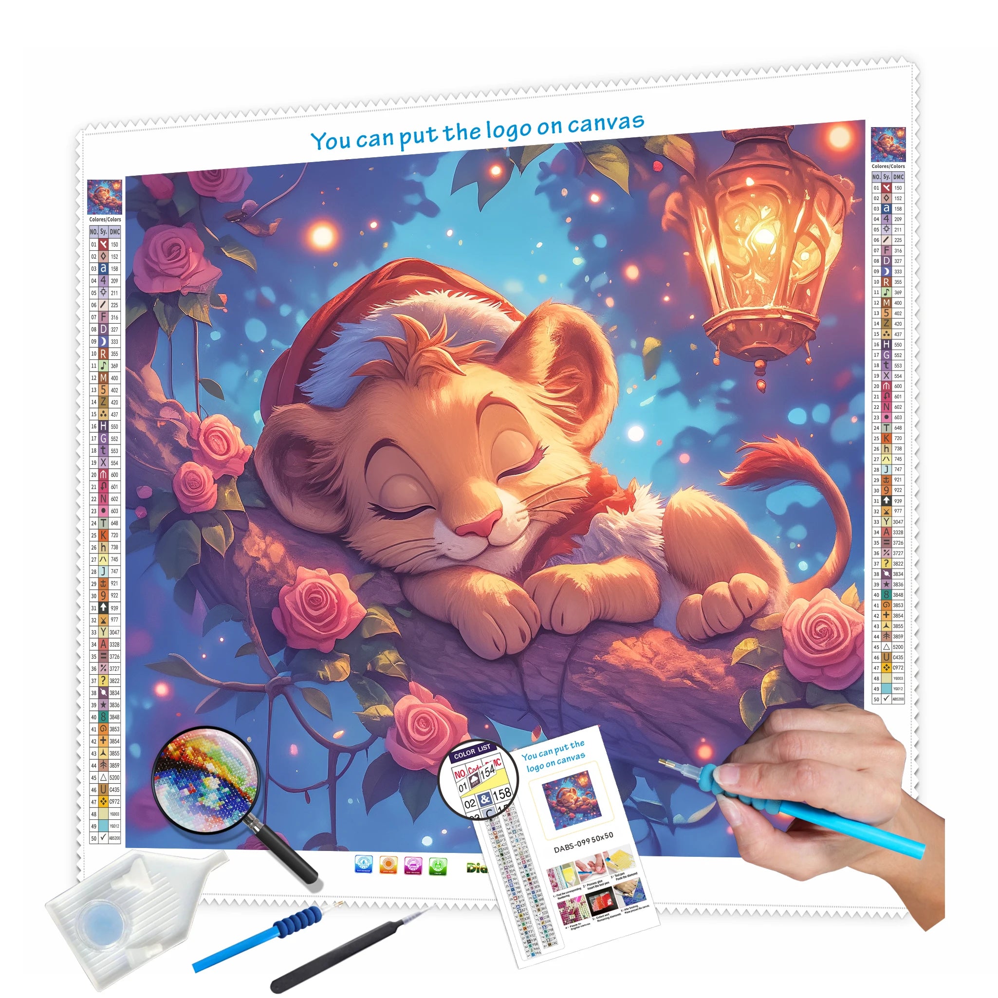 N-2213 Custom DIY Lion Diamond Painting Canvas Print Wholesale 5D Diamond Painting Canvas Animal Subjects