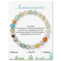 Fashion 1 PC/Card Women Mens 8mm Gemstone Natural Stone Amethyst Agate Crystal Beaded Bracelets Jewelry Gifts