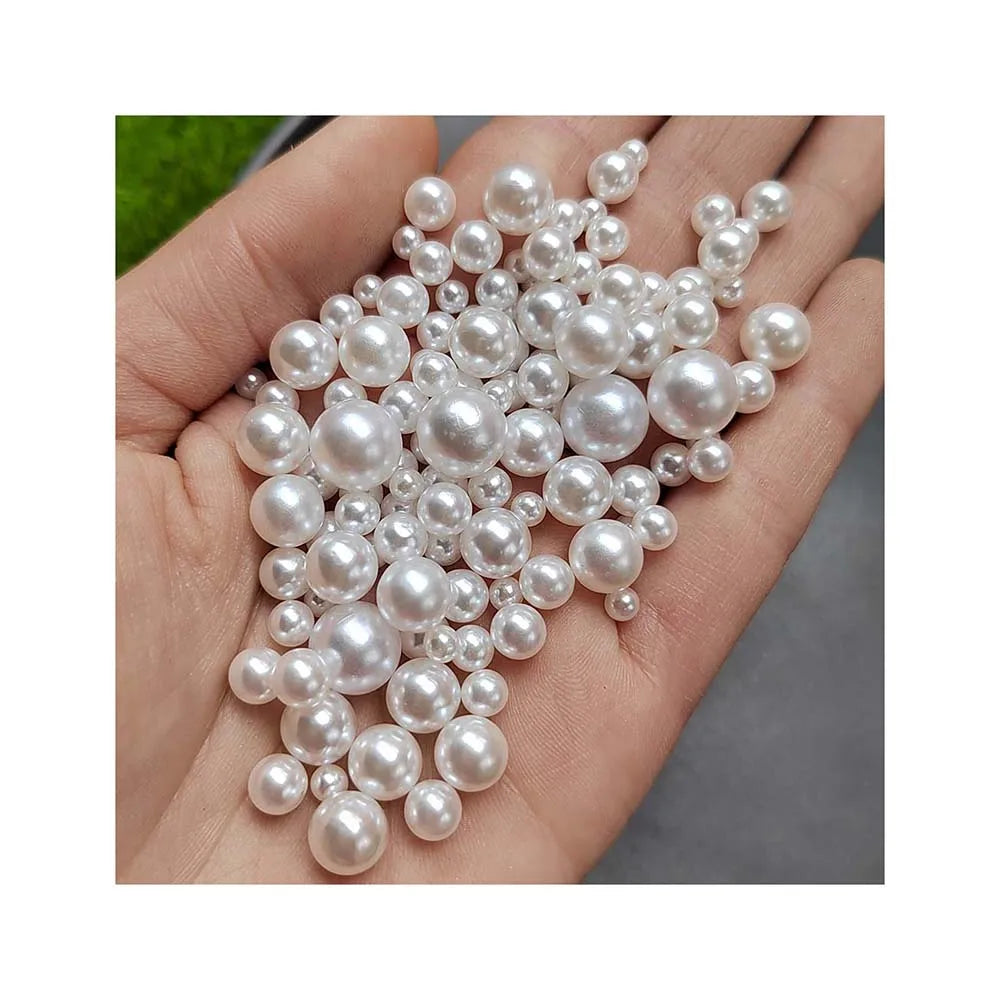 Wholesale 4/6/8mm Multi Size Unicolor Round No Hole Plastic Pearl Beads for Jewelry Cloth Accessories DIY Crafts