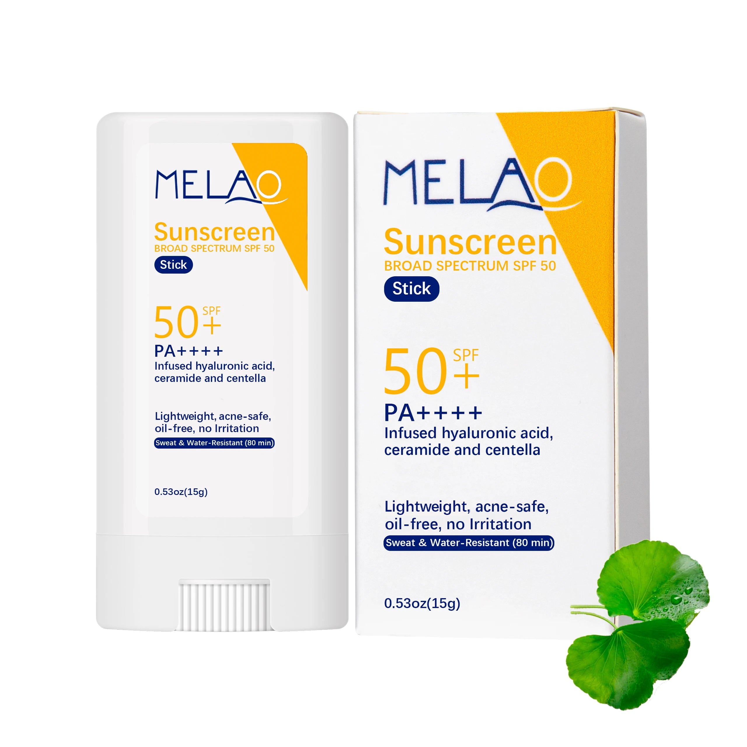 Mineral Sunscreen Stick Broad Spectrum SPF 50 + Centella Hyaluronic Acid Ceramide Titanium Dioxide & Zinc Oxide Face Sun Screen
