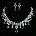 Wholesale Luxury Wedding Jewelry Set Personality Necklace Earring Sparkling Zircon Bridal Jewelry Set for Women Girls