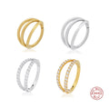 Rainbowking 925 Silver Latest Fashion Design Double Layer Diamond Cartilage Ear Bone Nail Nail Nail Women Daily
