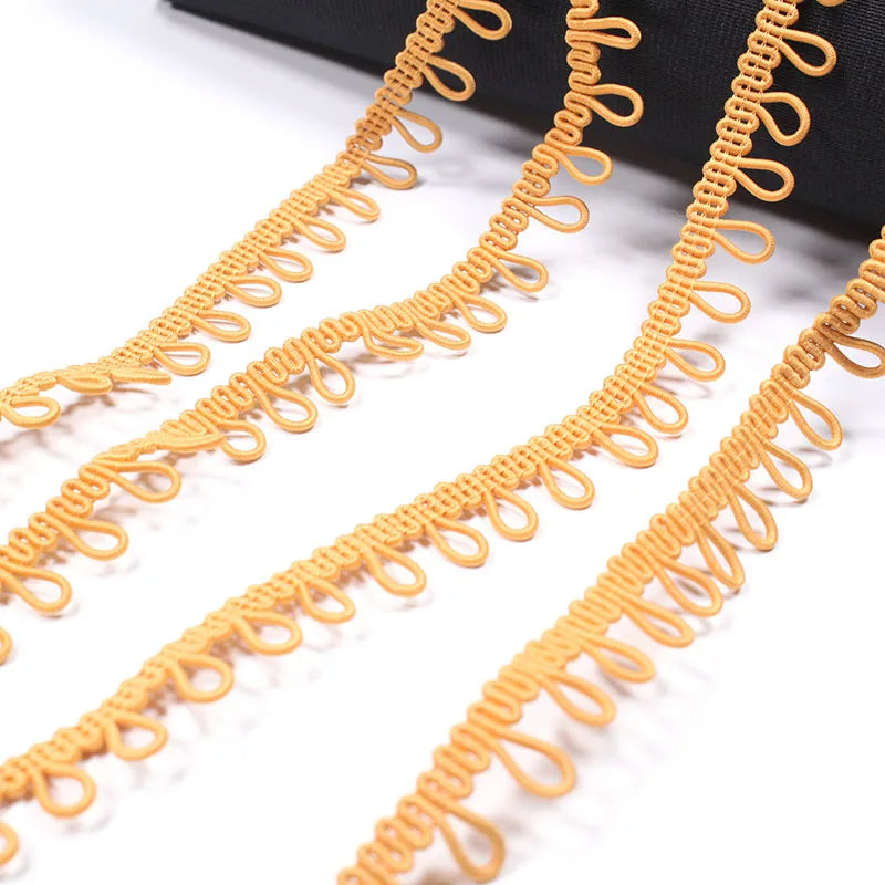 Wholesale Many Colors Button Loop Tape 1cm/1.3cm Elastic Cord Loop for Lady Dress