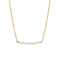 Classic Elegant Fashion Jewelry Geometric Stainless Steel Gold Plated Freshwater Pearl Pendant Women Initial Christmas Necklace