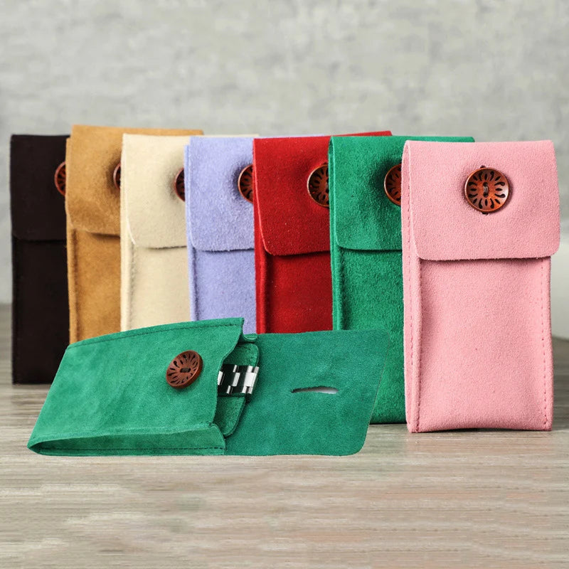 Top Quality Vintage Multicolor Single Watch Travel Case Ultra Soft Leather Watch Pouch Gift Watch Storage Organizer Protector