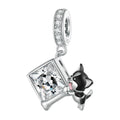 925 Sterling Silver Factory Chihuahua Dog Bone Pendant Square Zircon Beads for Women DIY Bracelet Necklace Fine Pendant BSC837