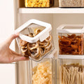 Food Storage Bins Refrigerator Organizer Food Storage Rack Plastic with Seal Cover for Pantry Plastic Store Type