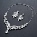 European  Exaggerated Crystal Necklace Earrings Bride Wedding Jewelry Set  Cheap Wholesale