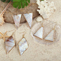 2026 New Design 18k Gold Plating Mother of Pearl Earrings Beautiful Feather Dangle Earrings for Women Girls