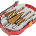 PMS 6PCS HSS Step Cone Drill Bit Set Titanium Saw Tooth Drill Bits for Wood Iron Aluminium Stainless Steel