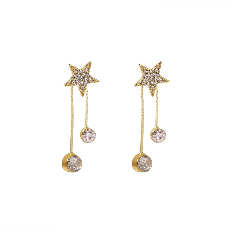 Fashion Gemstones Jewelry Rhinestones Crystal Earrings Dangle Drop Ear Studs for Women Girls