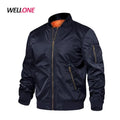 Winter Thick Pilot Windproof Blue Nylon Custom Printing Embroidery Logo Men's Waterproof Blank Padded Quilted Navy Bomber Jacket