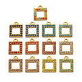 Stainless Steel 18K PVD Gold Plated Zircon Square Charms Pendant for DIY Jewelry Boho Necklace Earrings Making Supplies