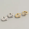 New Cute Design S925 Sterling Silver Cubic Zircon Eye Hoop Earrings for Women YHE0120